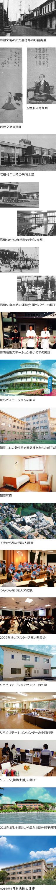 泯江堂の歴史を表す複数枚の写真
