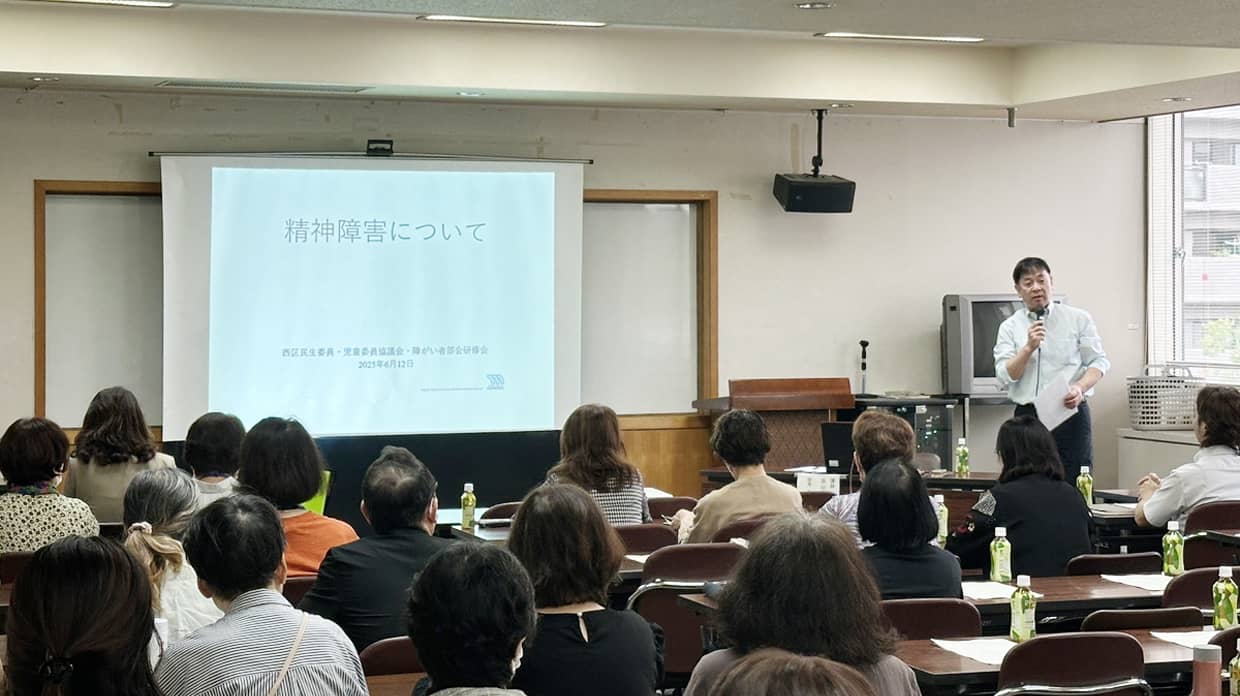 入澤院長の福岡市西区民生委員児童委員協議会での講師の様子