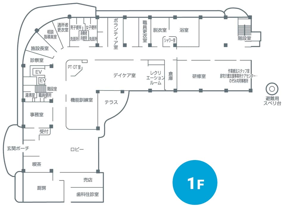 からざステーション1F平面図