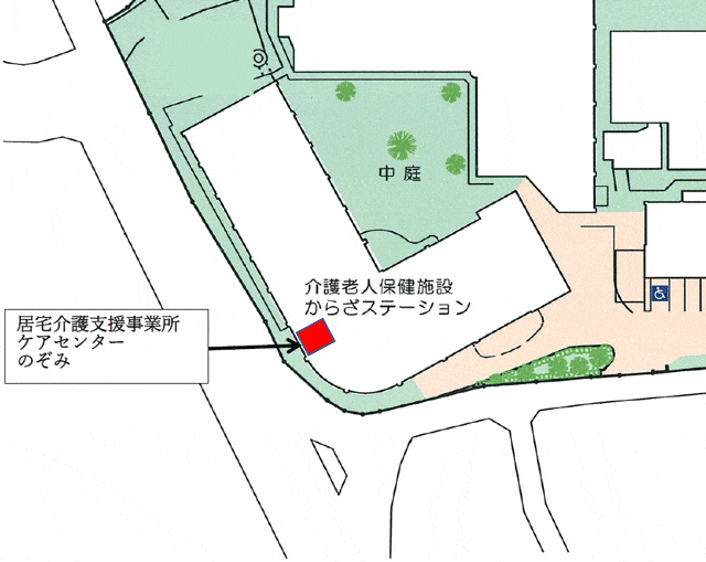 居宅介護支援事業所　ケアセンターのぞみへの地図