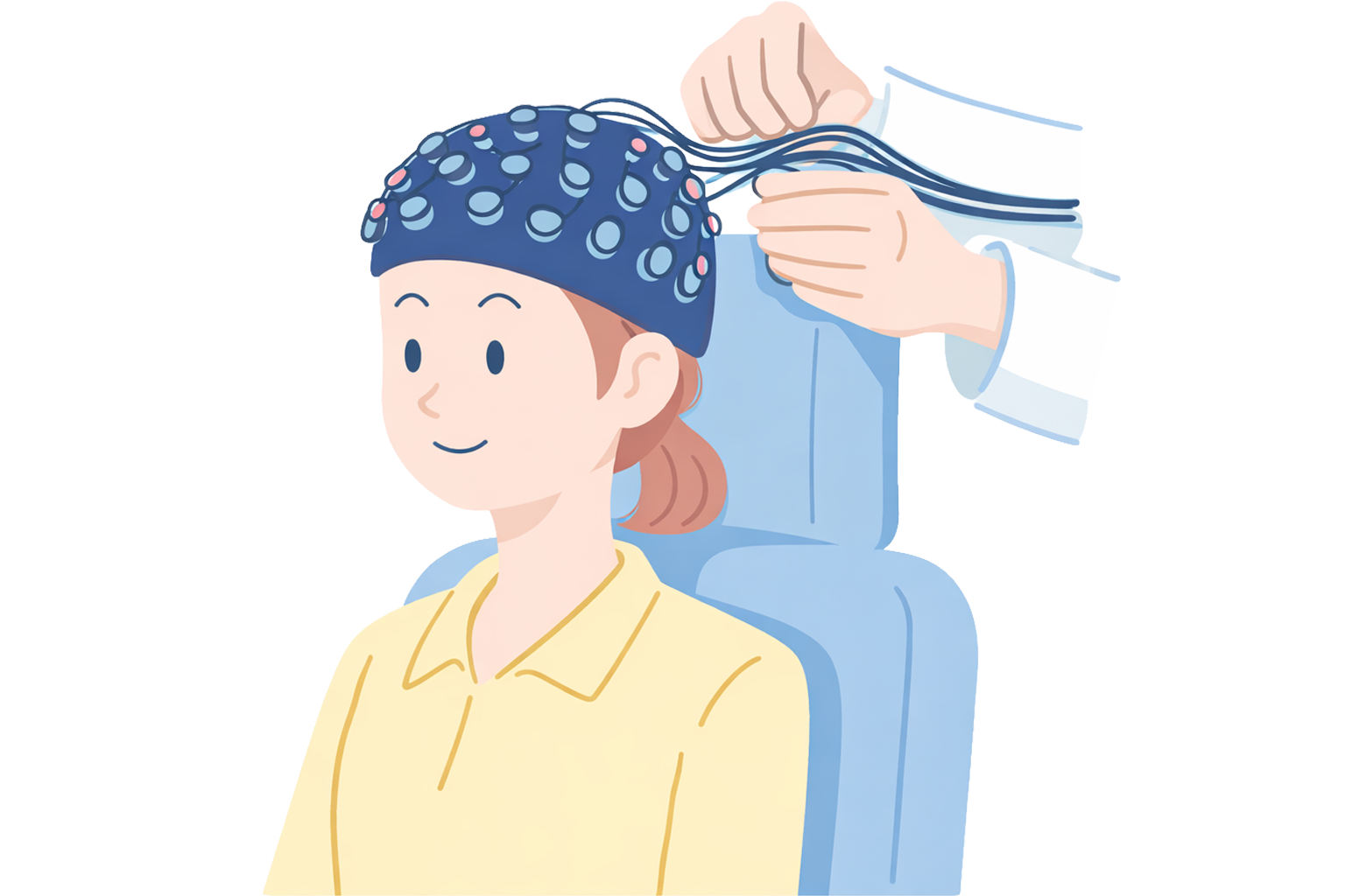 検査用帽子をかぶります